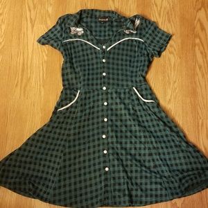 Sourpuss Green Paid Dress